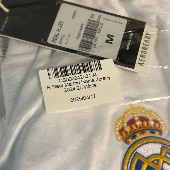 NEW - Adidas White Real Madrid Lester Home Jersey 24/25 - Medium #7
